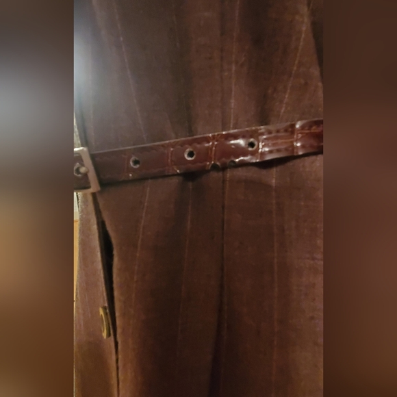 Sophisticated Long Sleeve Brown Dress - Picture 9 of 11